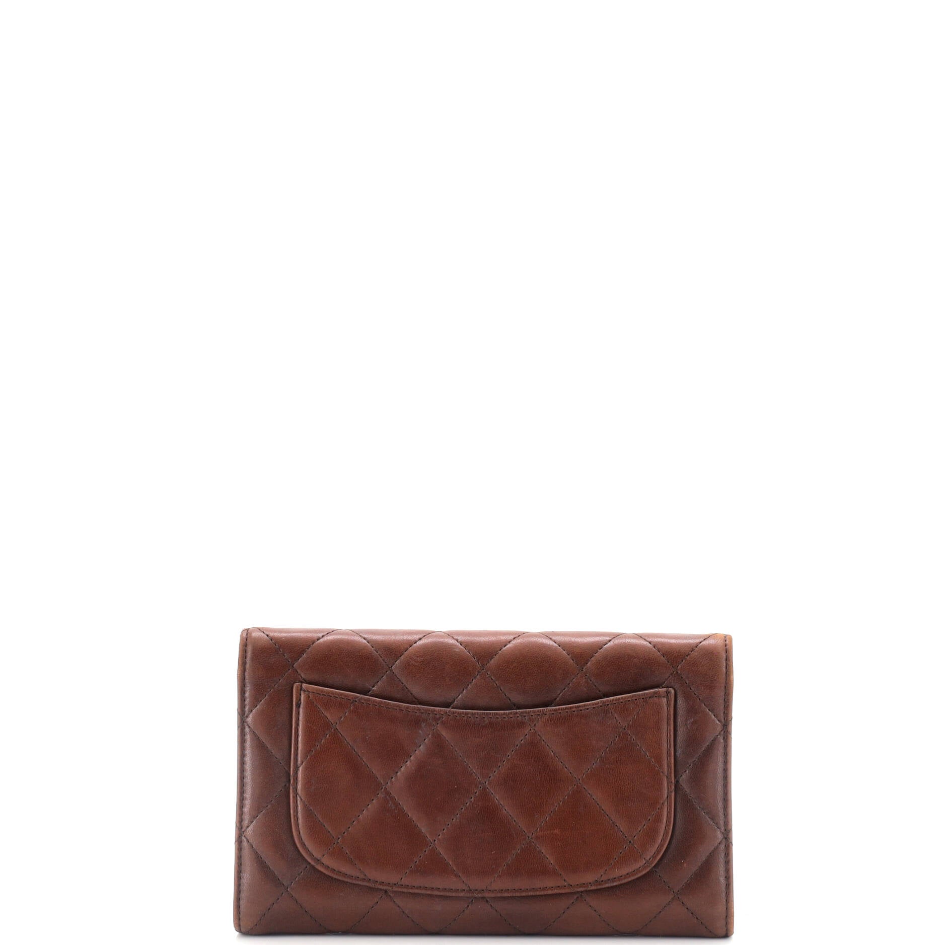 Trifold Classic Flap Wallet Quilted Lambskin