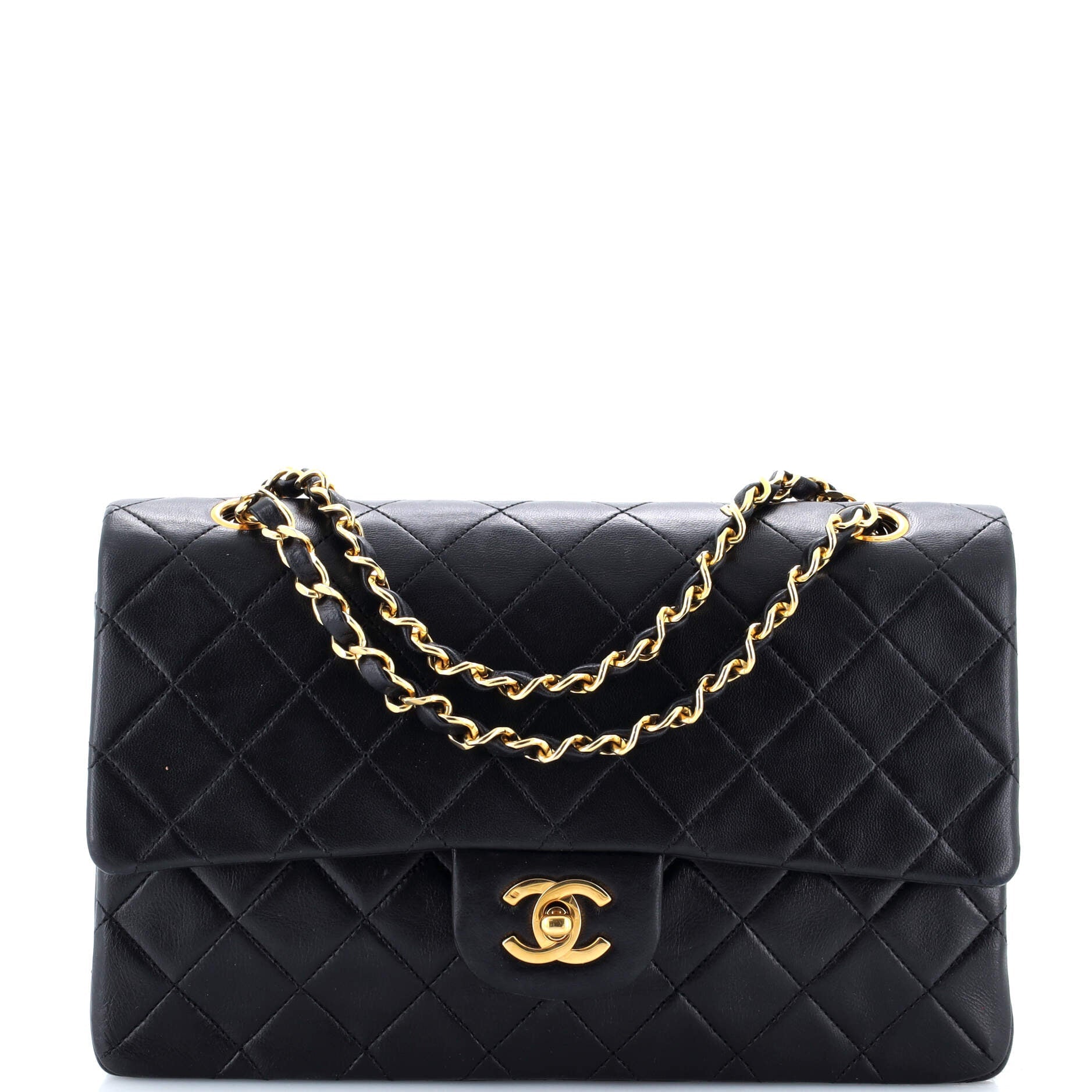 Vintage Classic Double Flap Bag Quilted Lambskin Medium
