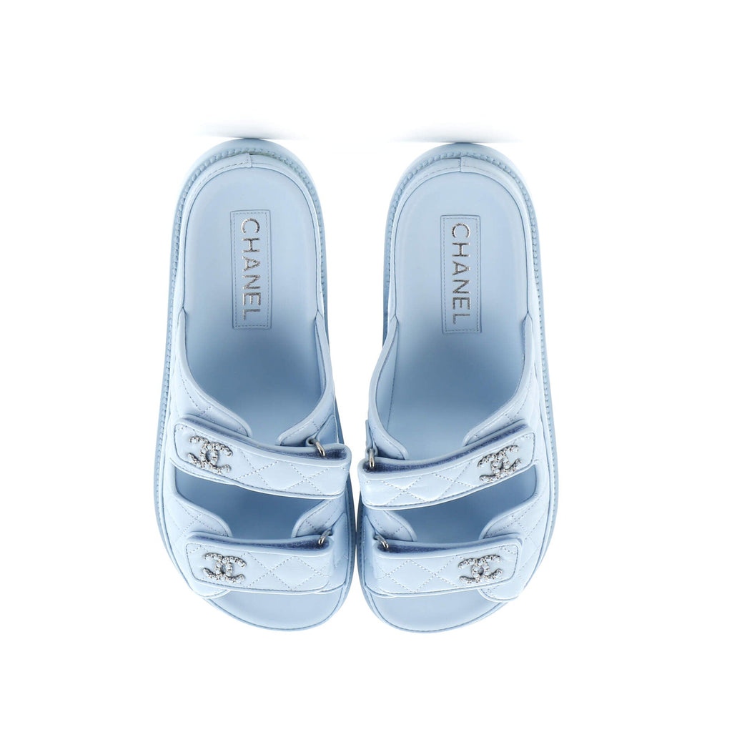 Women's Velcro Dad Sandals Quilted Leather