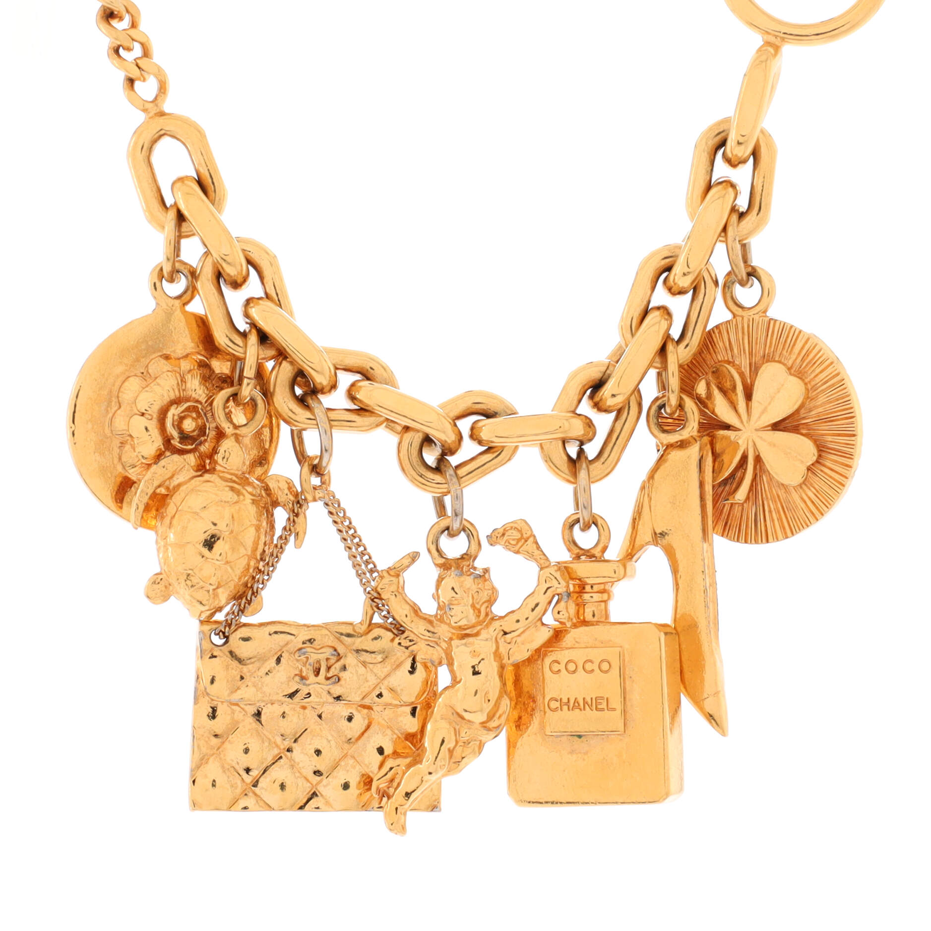 Vintage Lucky Symbols Charm Bracelet Metal