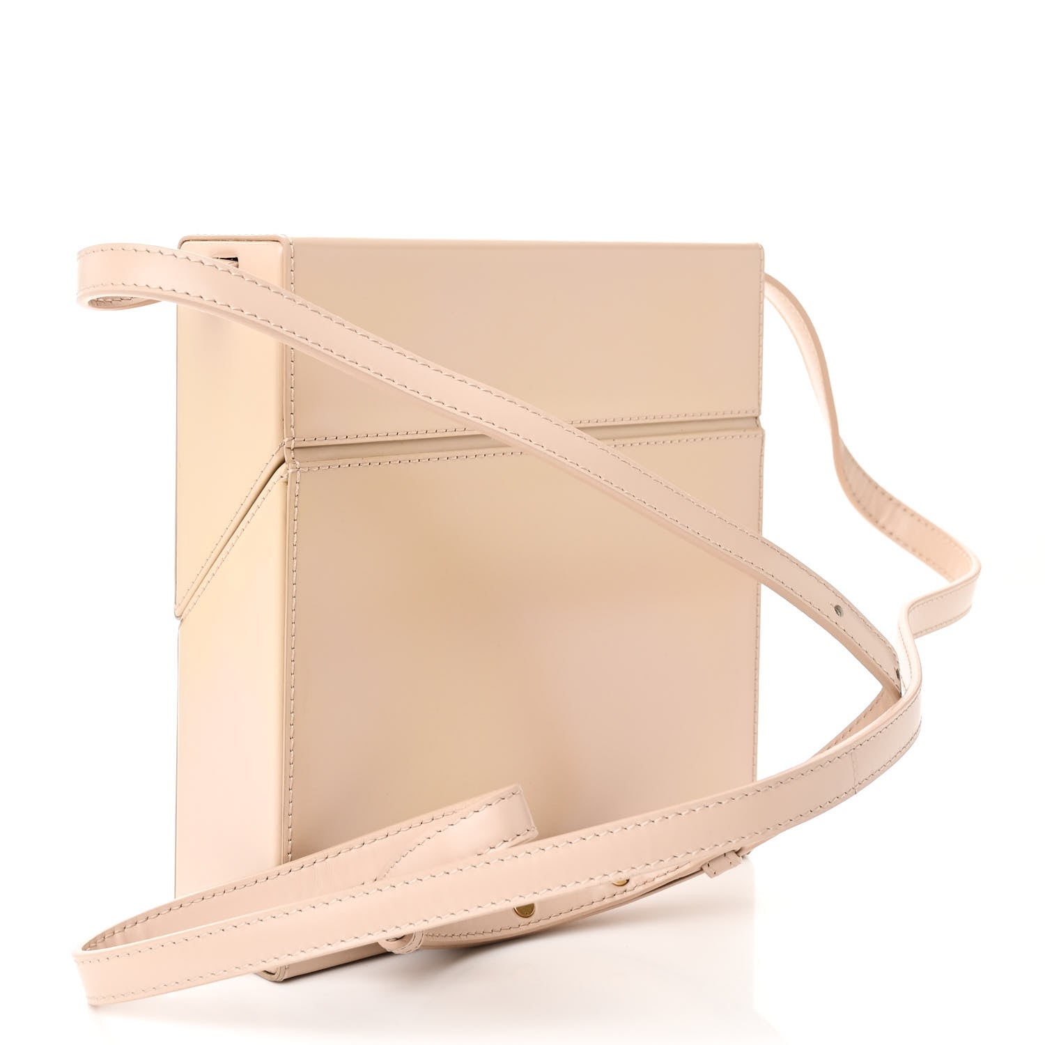 Calfskin Daisey Box Clutch  Beige