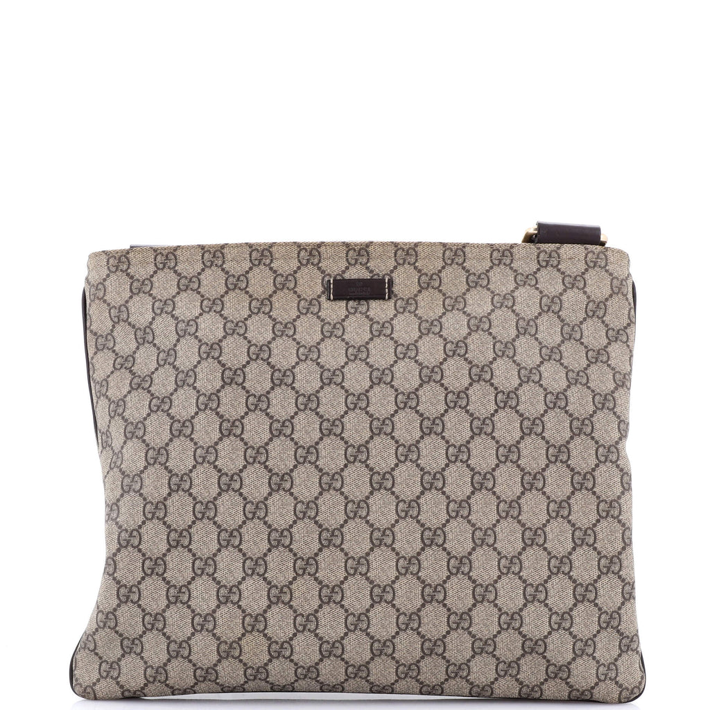 Zip Top Messenger Bag GG Coated Canvas Large