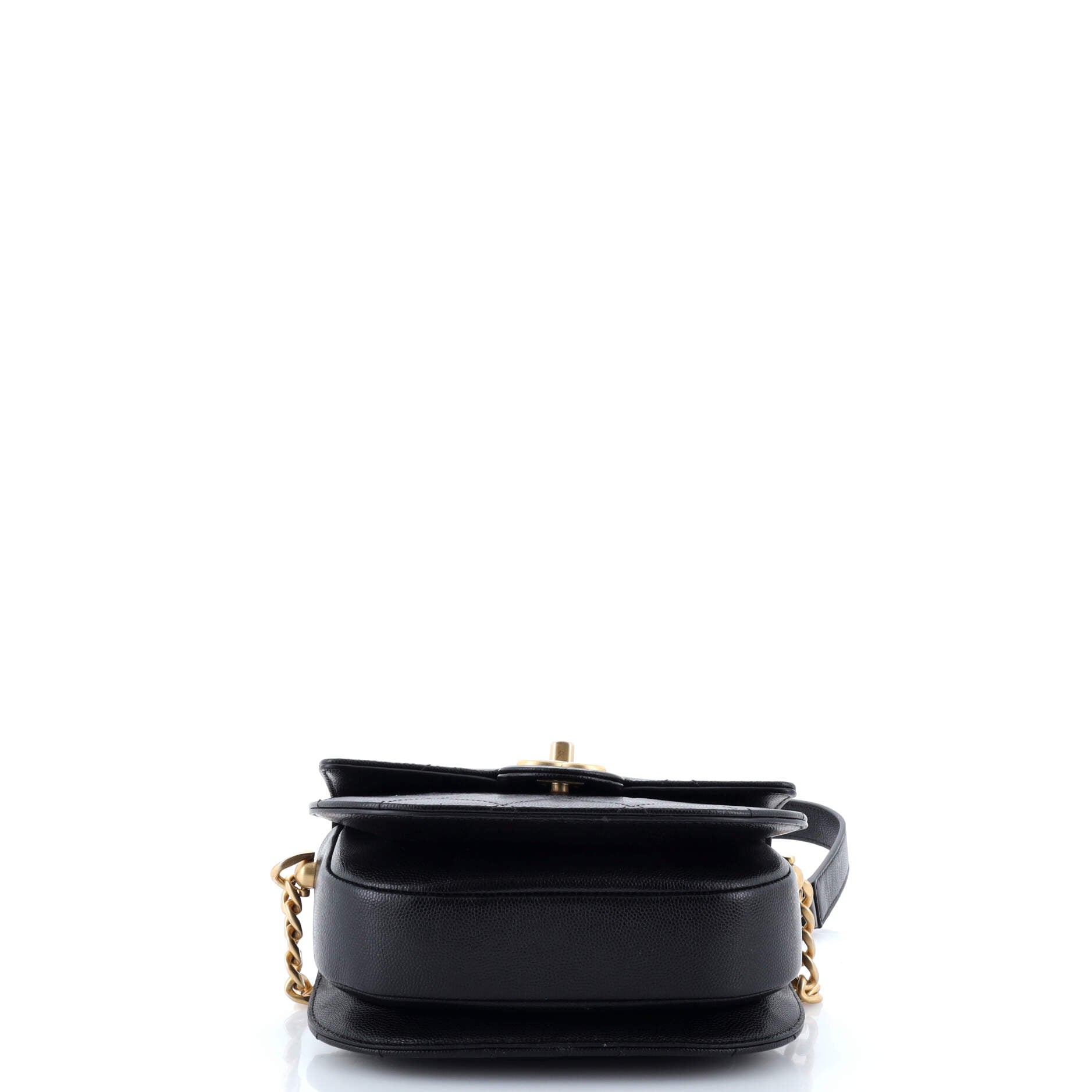 Moon Flap Messenger Bag Quilted Caviar Mini