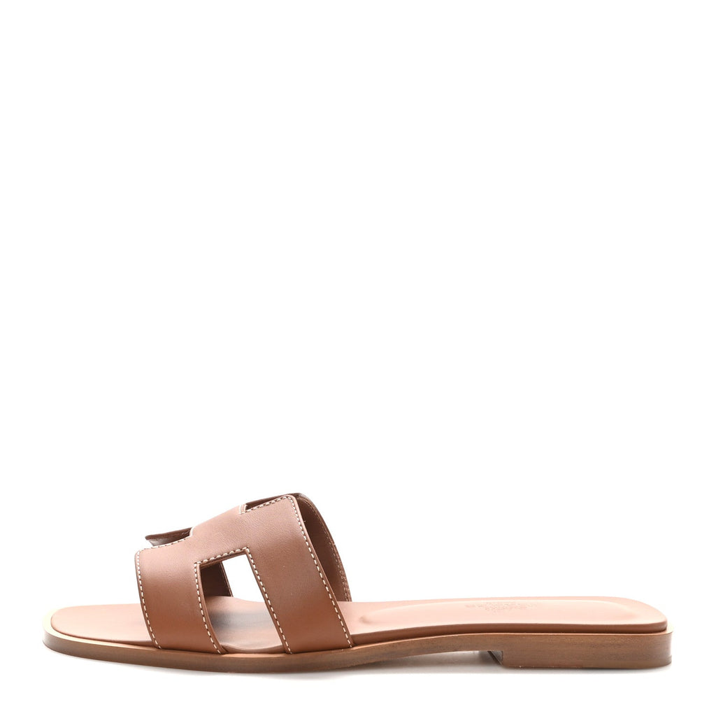 Box Calfskin Oran Sandals 37 Gold