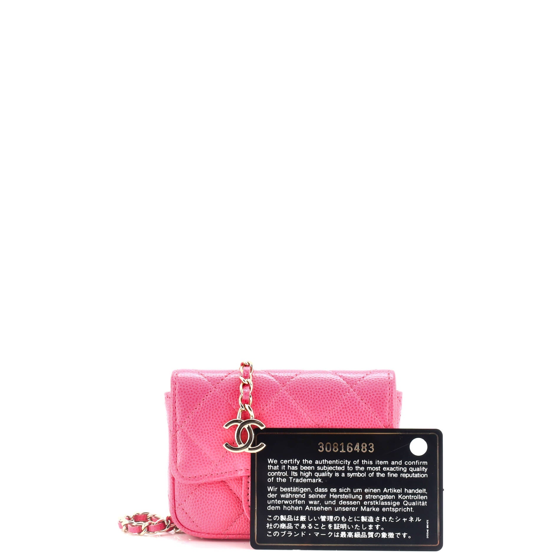 Classic Flap Chain Belt Bag Quilted Caviar Mini