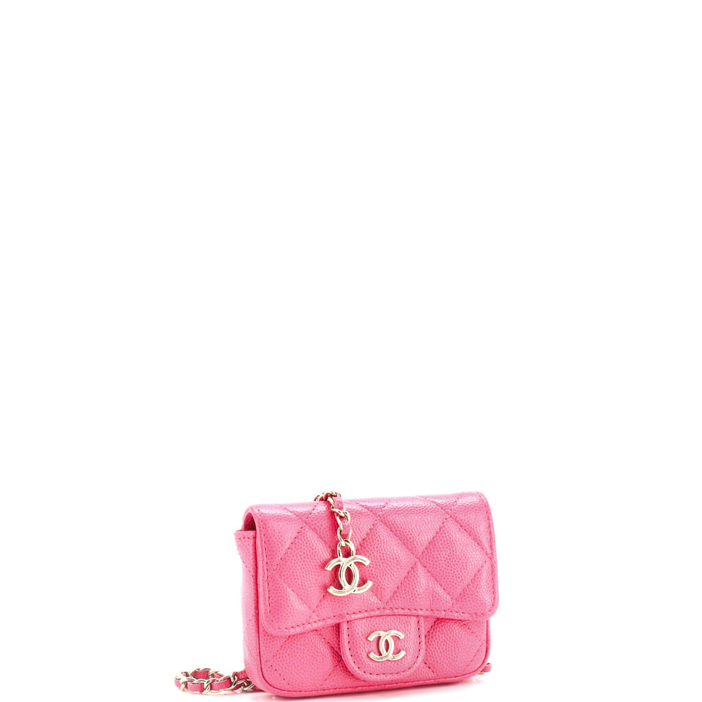 Classic Flap Chain Belt Bag Quilted Caviar Mini