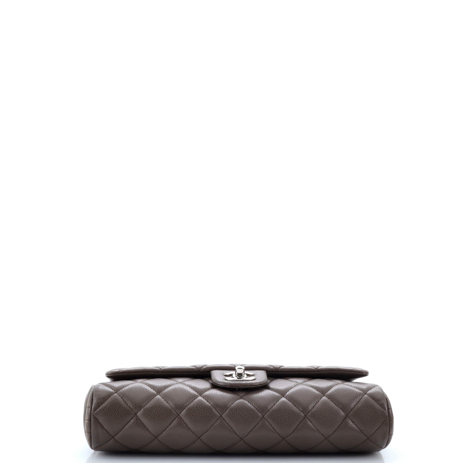 Clutch with Chain Quilted Caviar