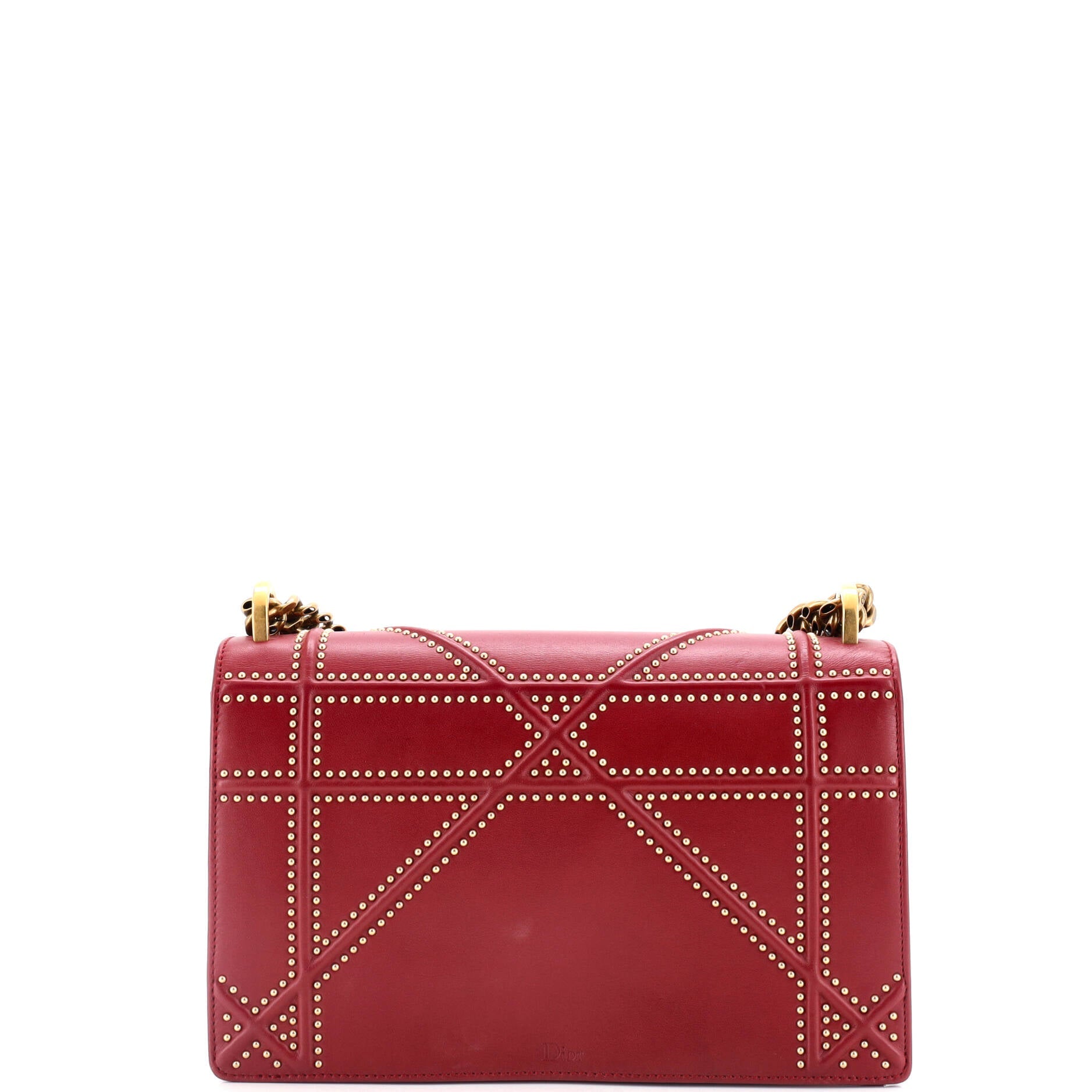Diorama Flap Bag Studded Leather Medium