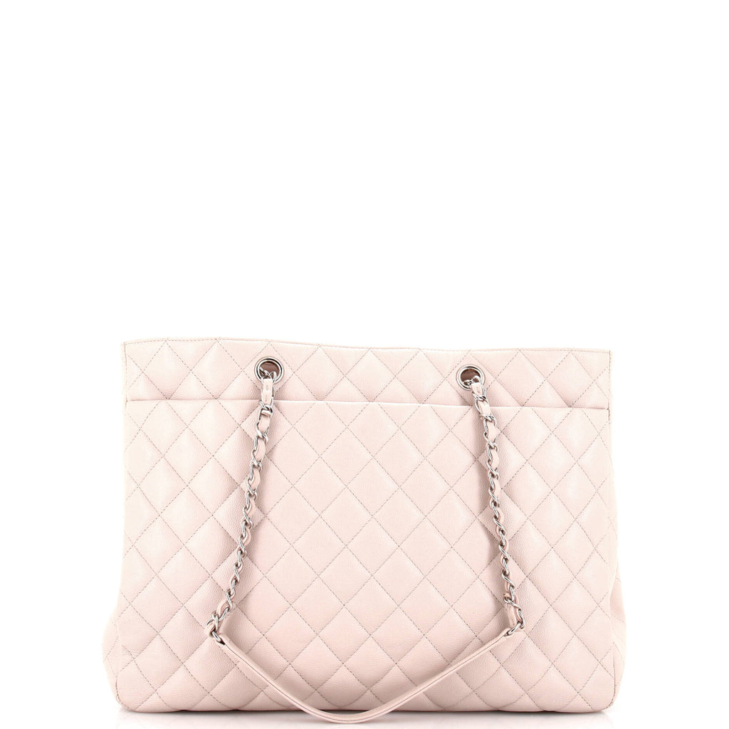 Classic CC Shopping Tote Quilted Caviar Large