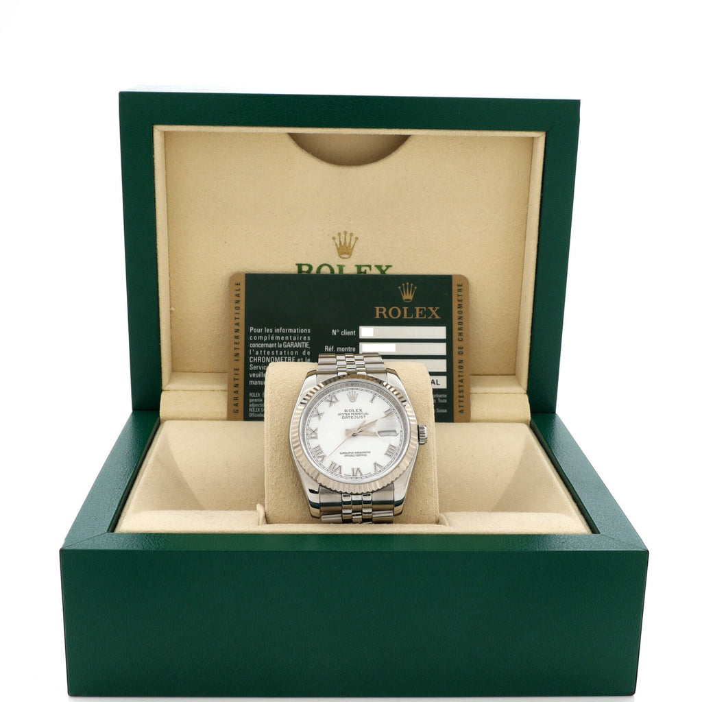 Oyster Perpetual Datejust Automatic Watch Stainless Steel and White Gold 36