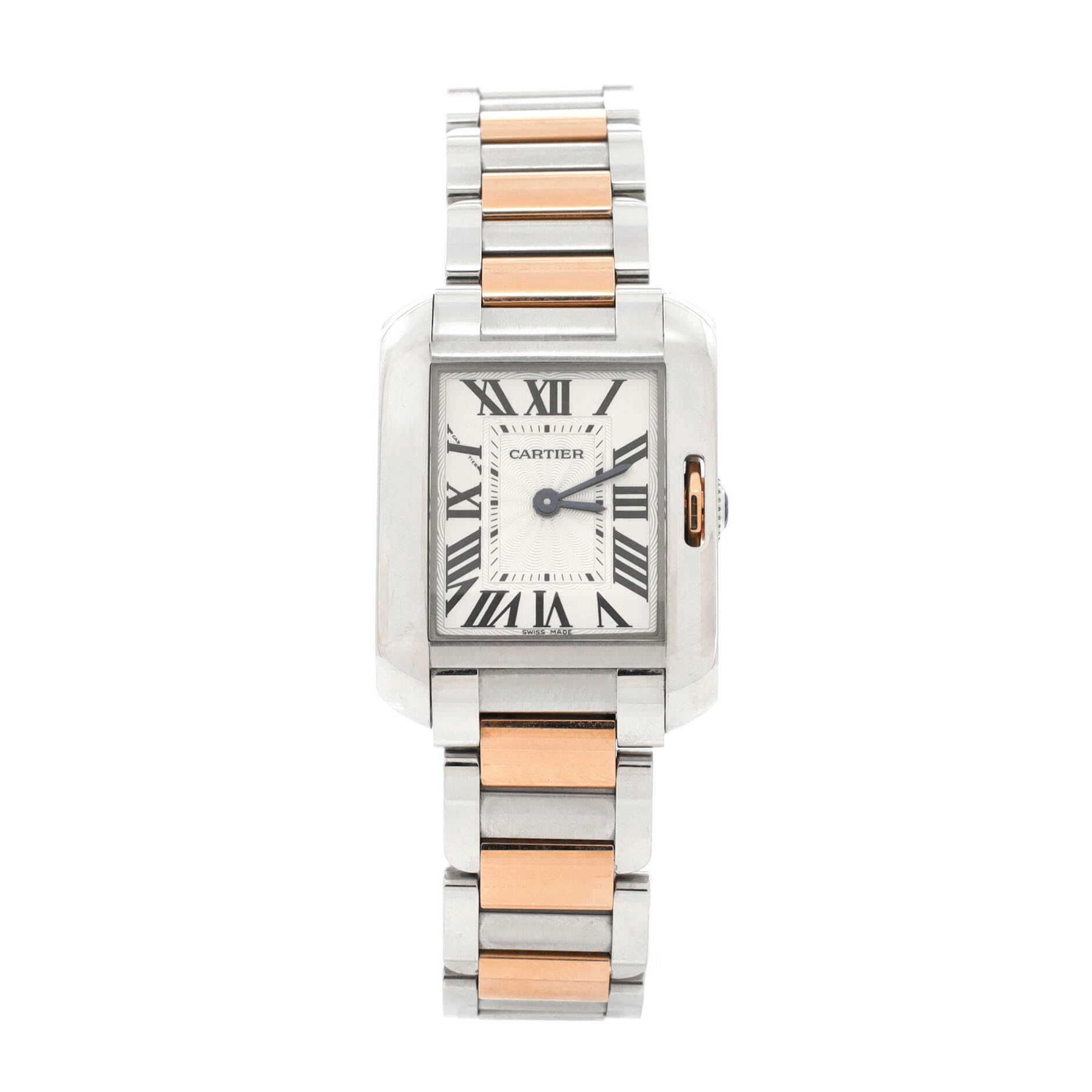 Tank Anglaise Quartz Watch Stainless Steel and Rose Gold 23