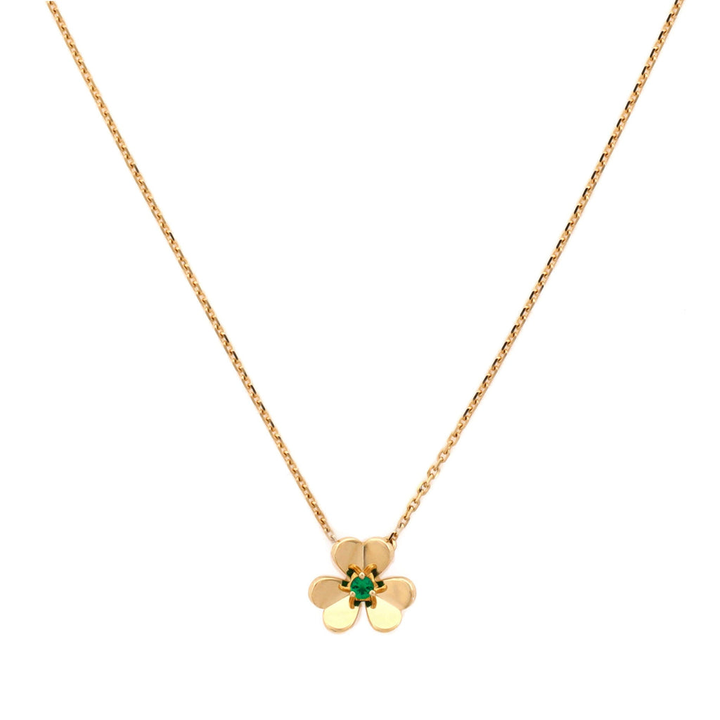Frivole Pendant Necklace 18K Yellow Gold and Emerald Mini