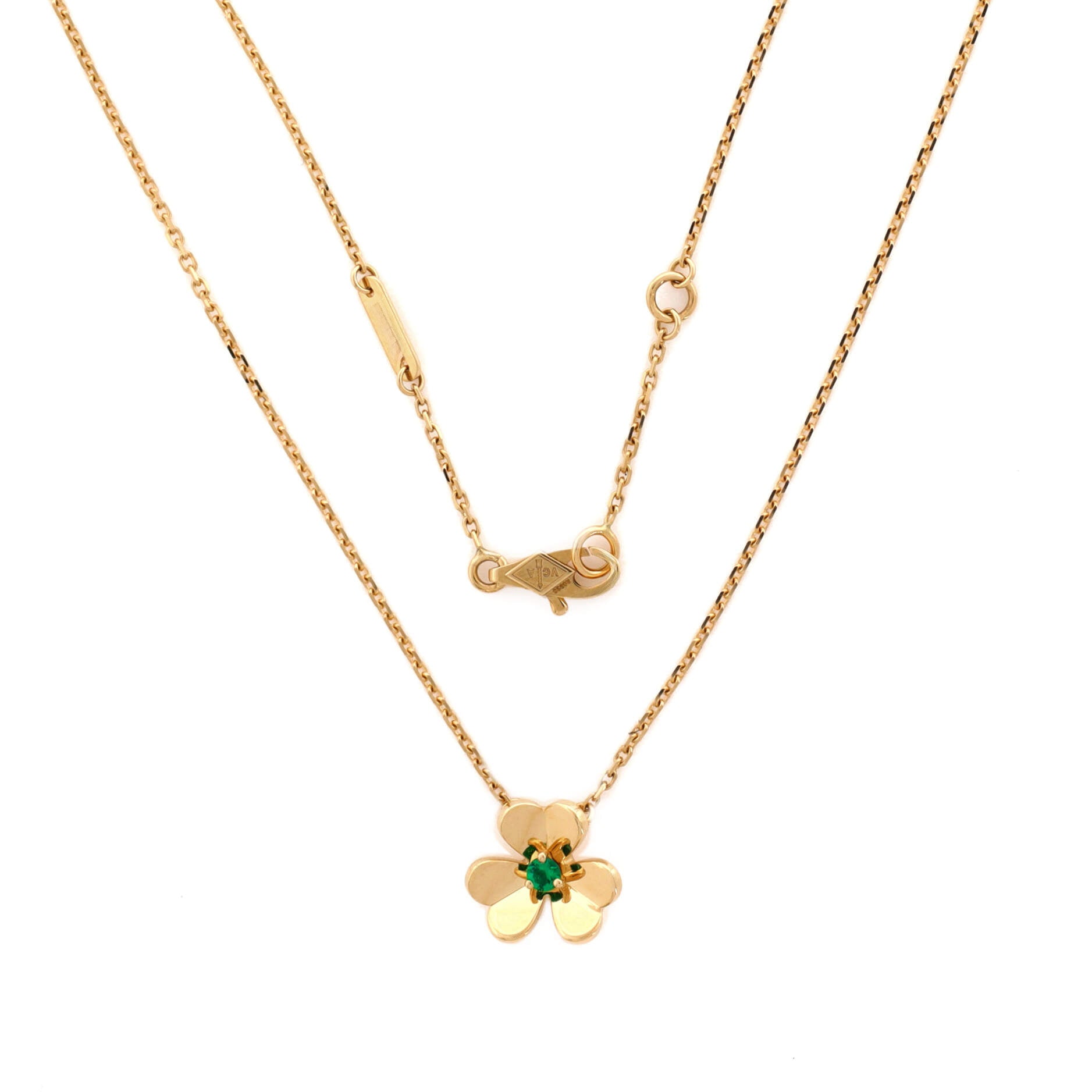Frivole Pendant Necklace 18K Yellow Gold and Emerald Mini
