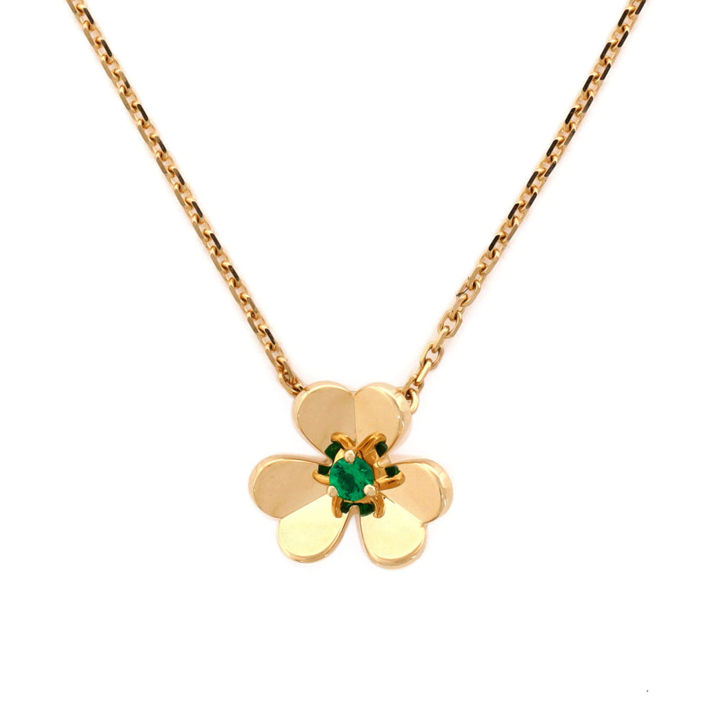 Frivole Pendant Necklace 18K Yellow Gold and Emerald Mini