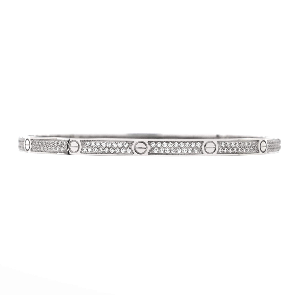 Love Bracelet 18K White Gold with Pave Diamonds Small