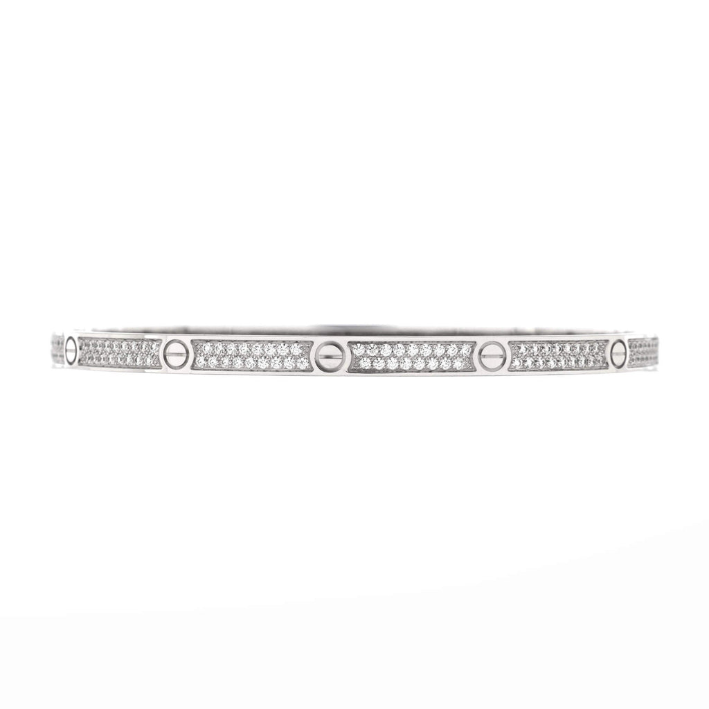 Love Bracelet 18K White Gold with Pave Diamonds Small