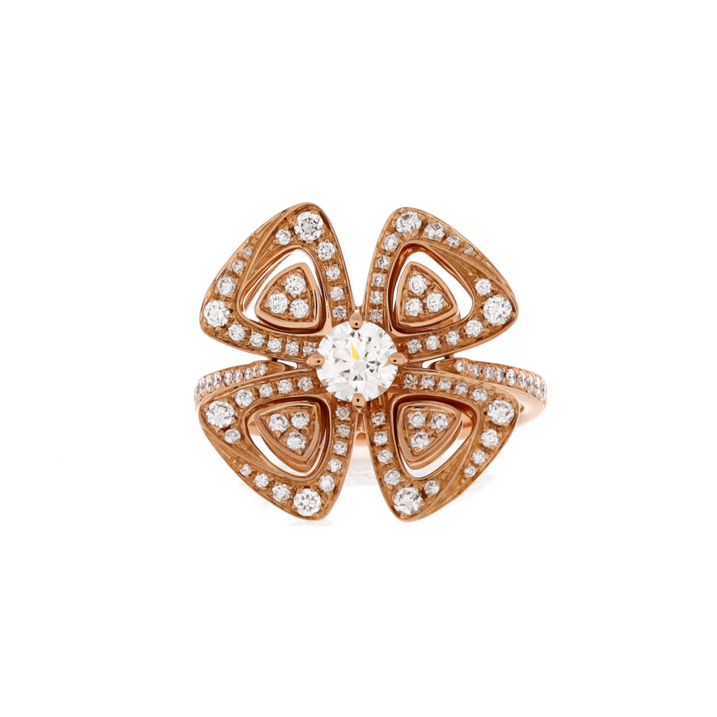 Fiorever Ring 18K Rose Gold with Pave Diamonds