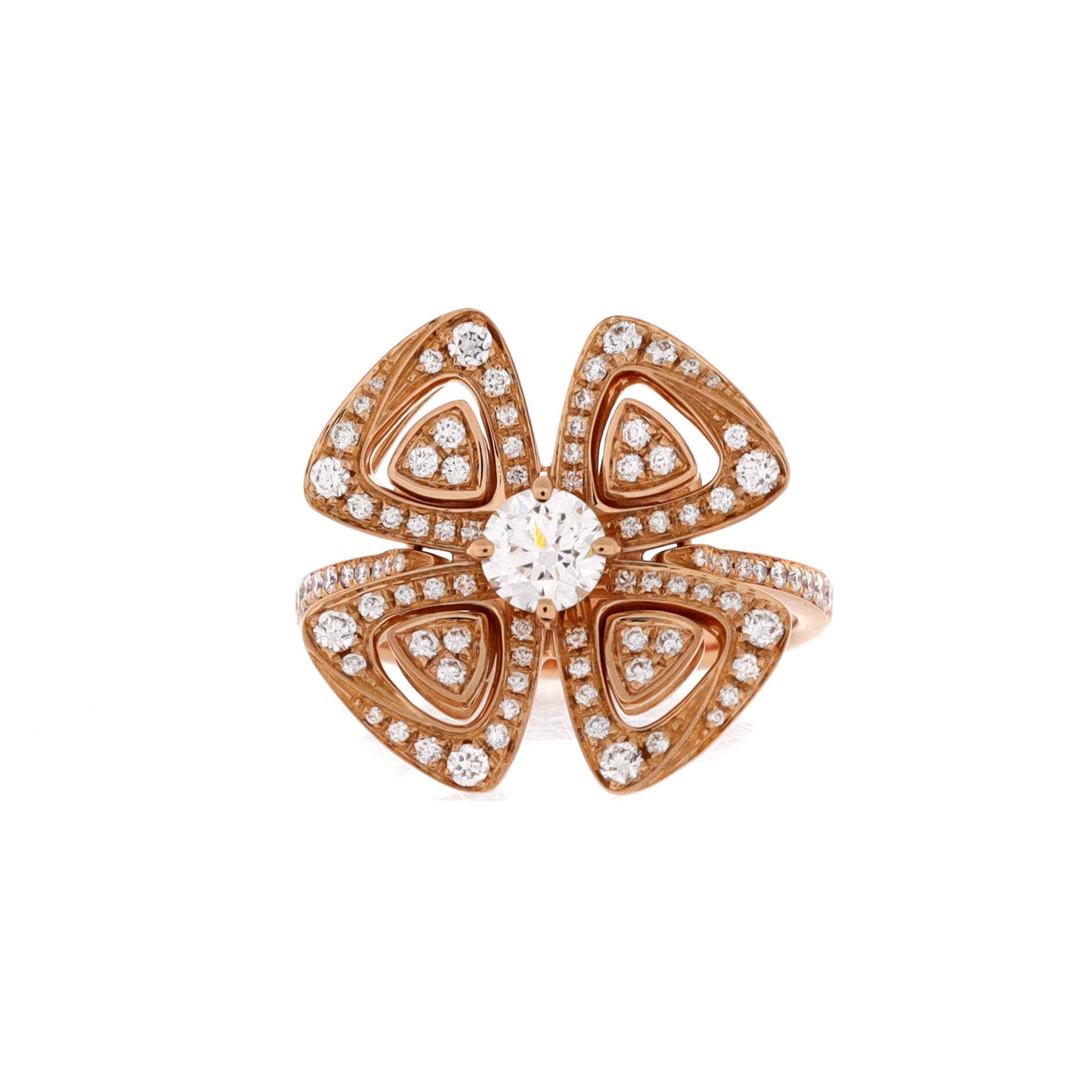 Fiorever Ring 18K Rose Gold with Pave Diamonds