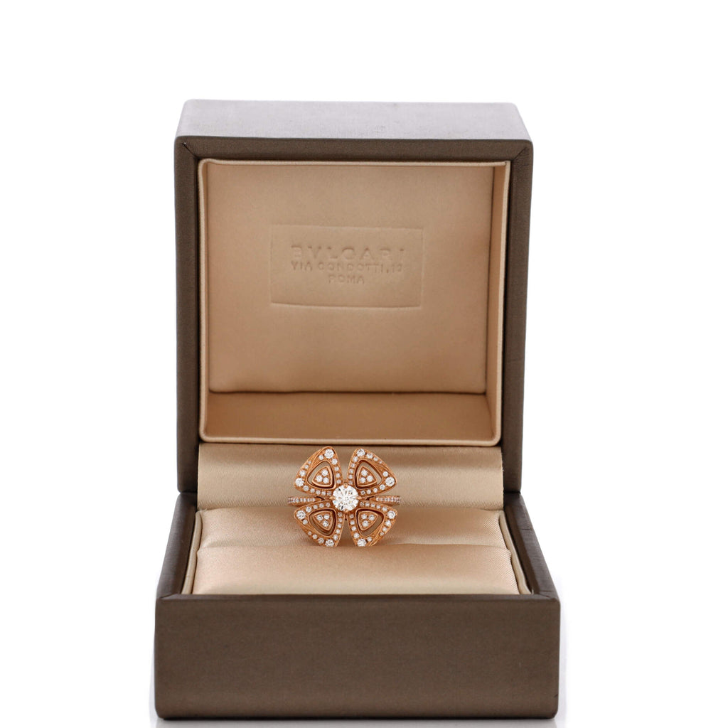 Fiorever Ring 18K Rose Gold with Pave Diamonds