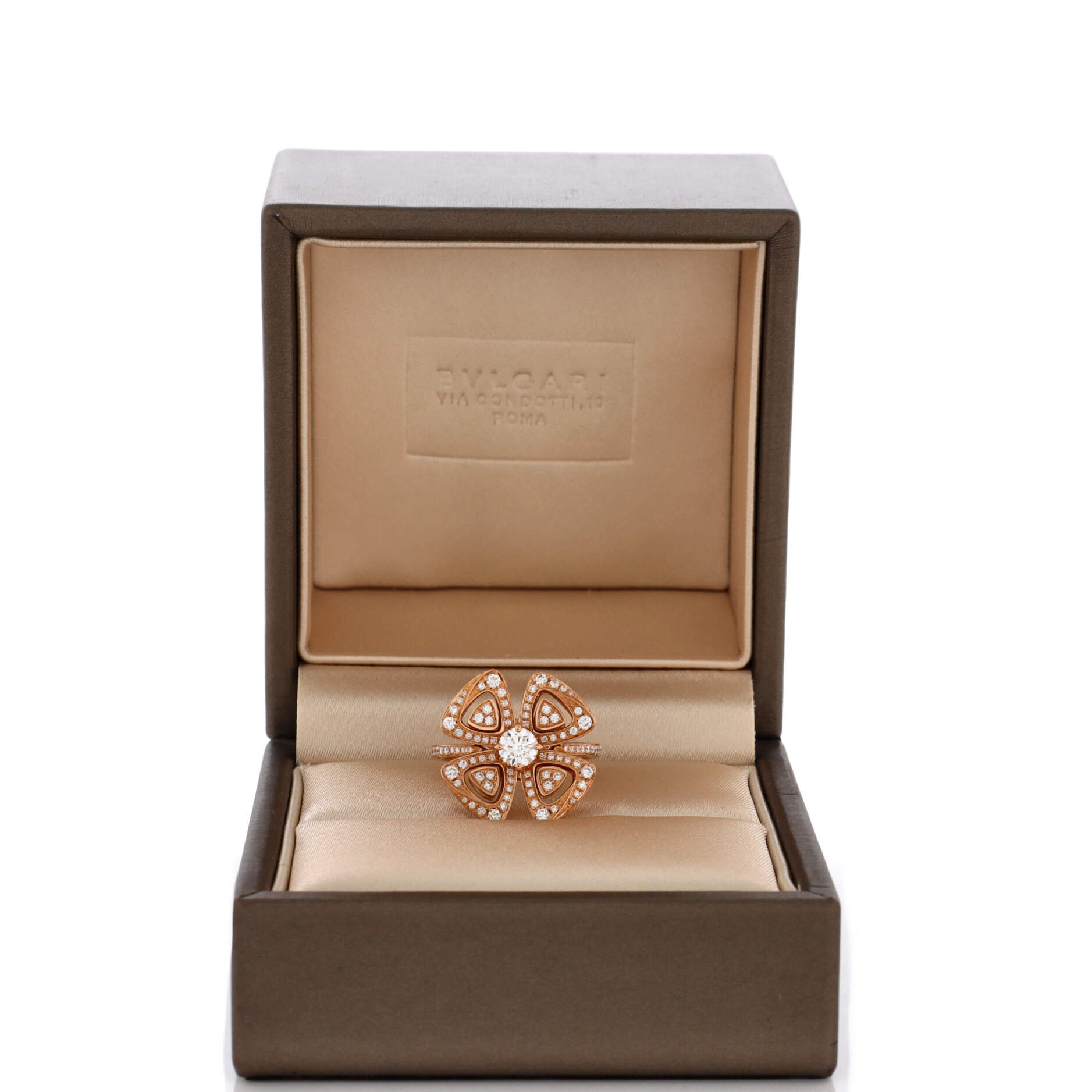 Fiorever Ring 18K Rose Gold with Pave Diamonds