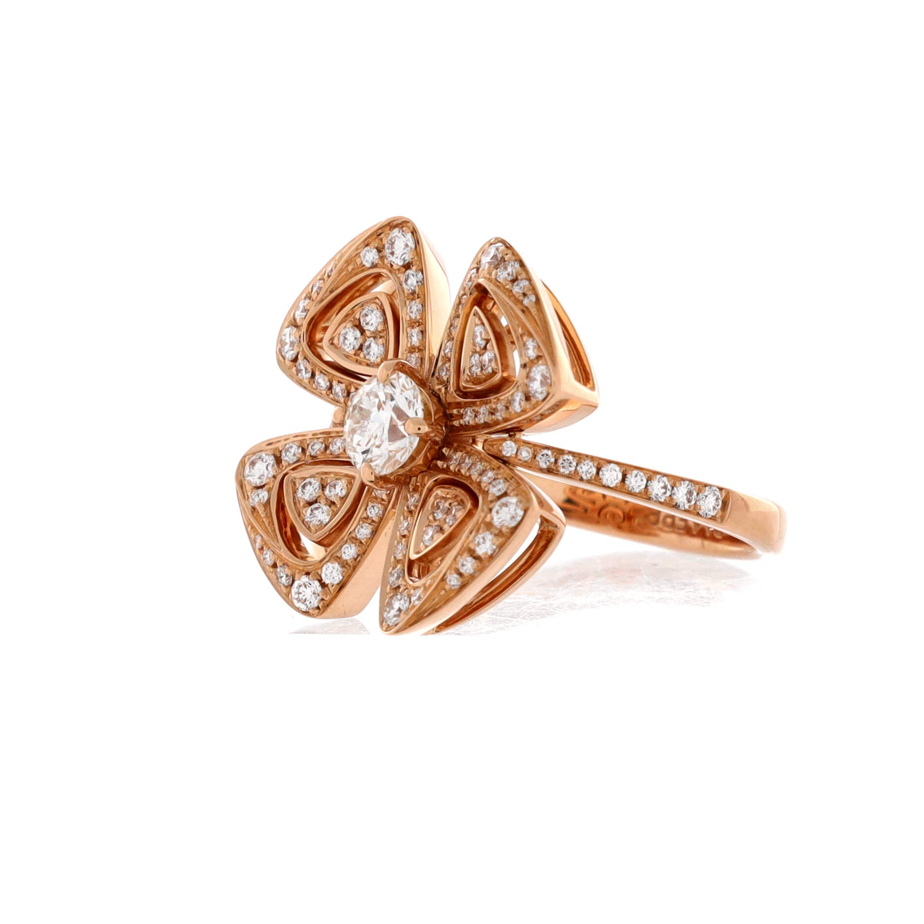 Fiorever Ring 18K Rose Gold with Pave Diamonds