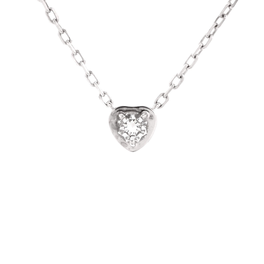 D'Amour Heart Pendant Necklace 18K White Gold with Diamond