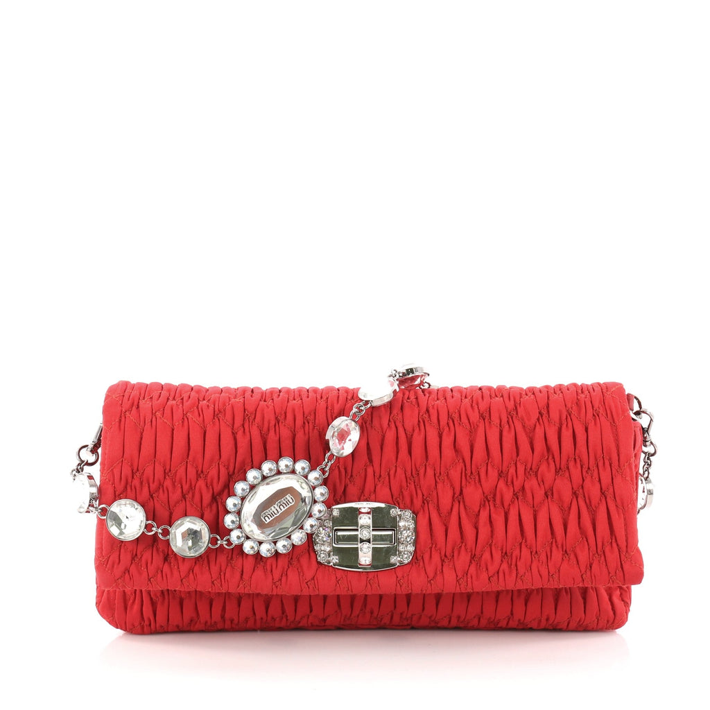 Crystal Clutch Matelasse Fabric Medium