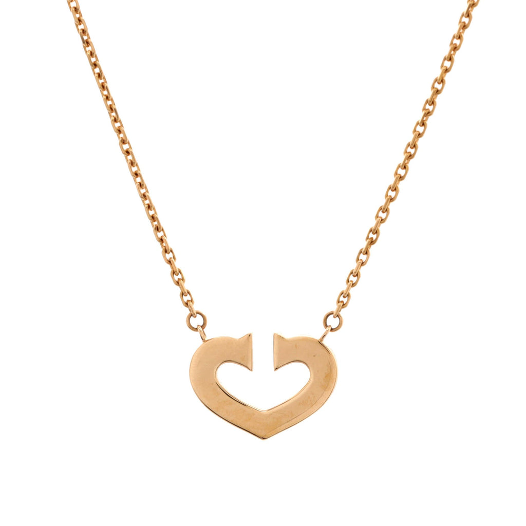 C Heart de Cartier Pendant Necklace 18K Rose Gold