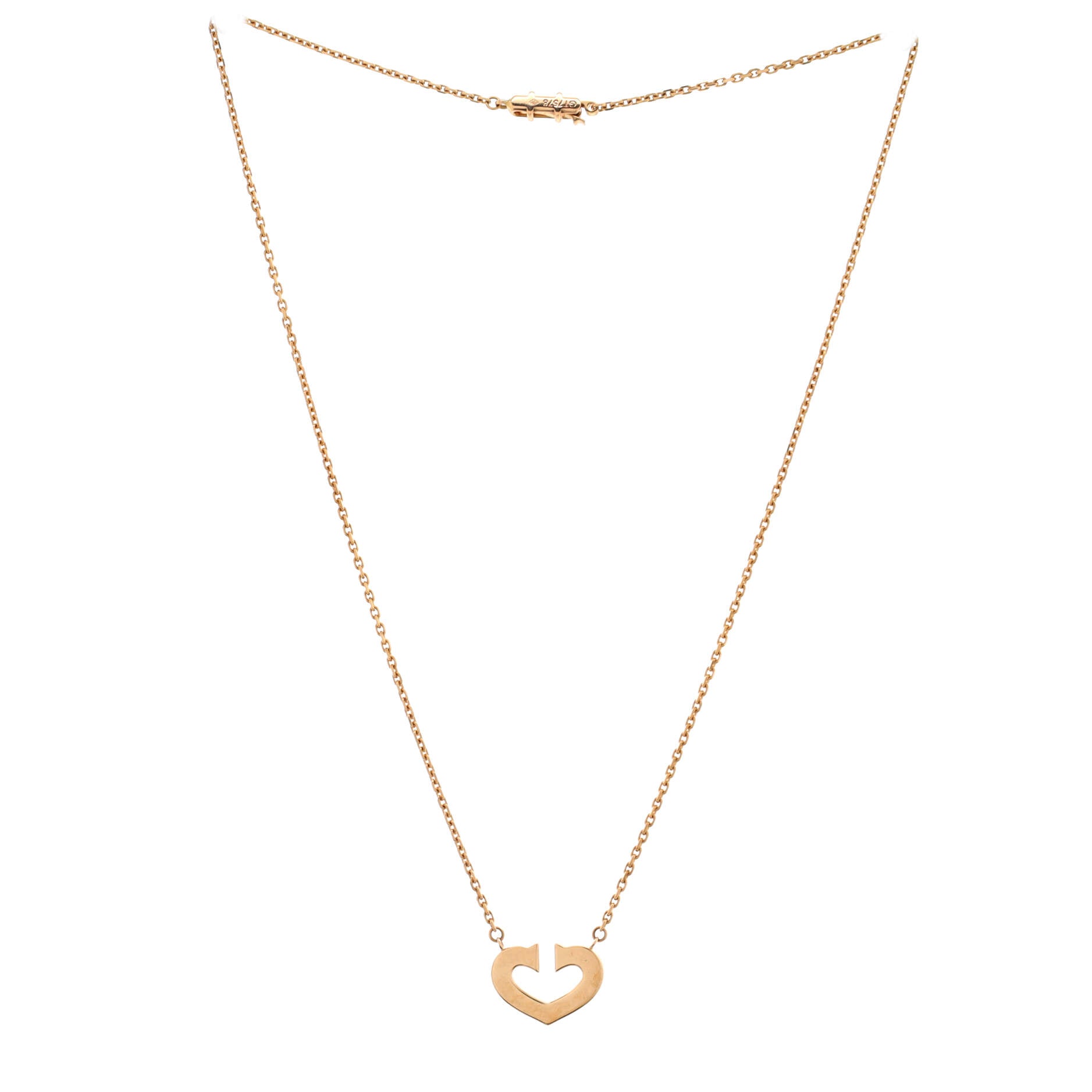 C Heart de Cartier Pendant Necklace 18K Rose Gold