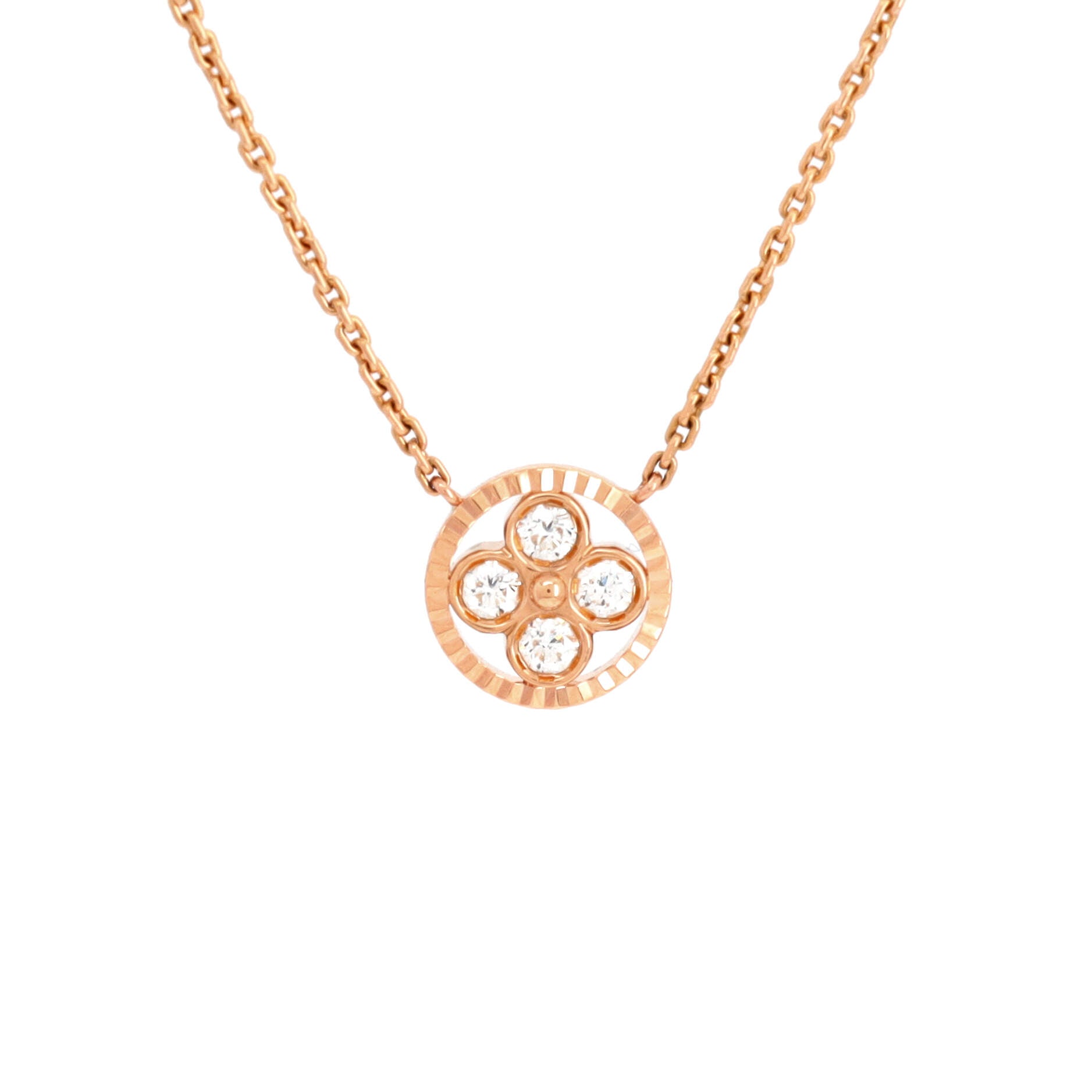 Blossom BB Pendant Necklace 18K Rose Gold with Diamonds