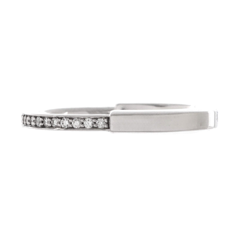Lock Ring 18K White Gold with Diamonds
