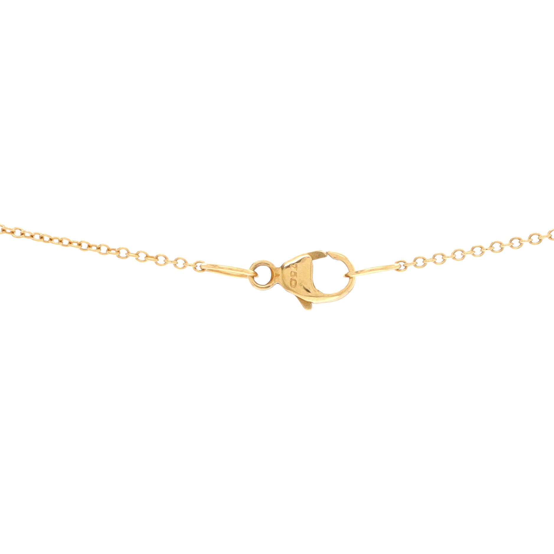 Initial Charm Pendant Necklace 18K Yellow Gold with Diamonds