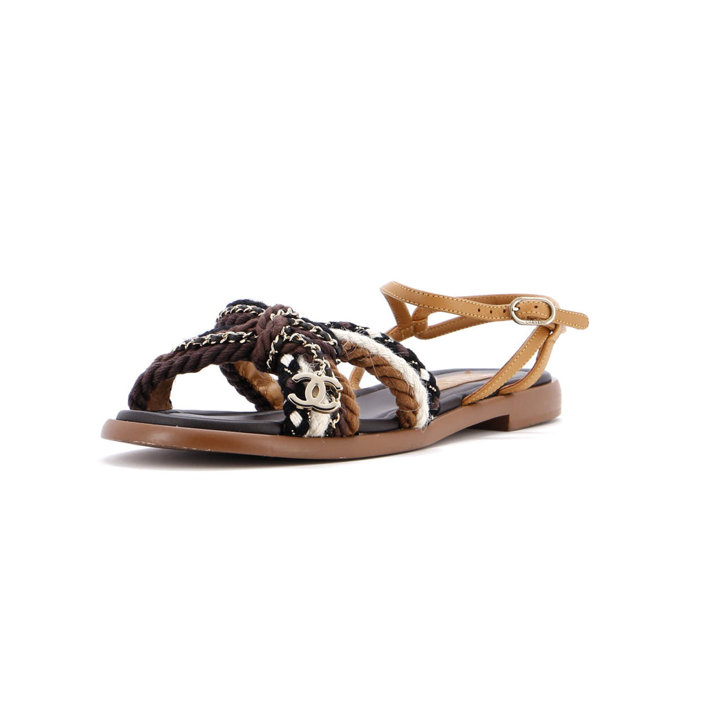 Women's CC Chain Sandals Braided Cord