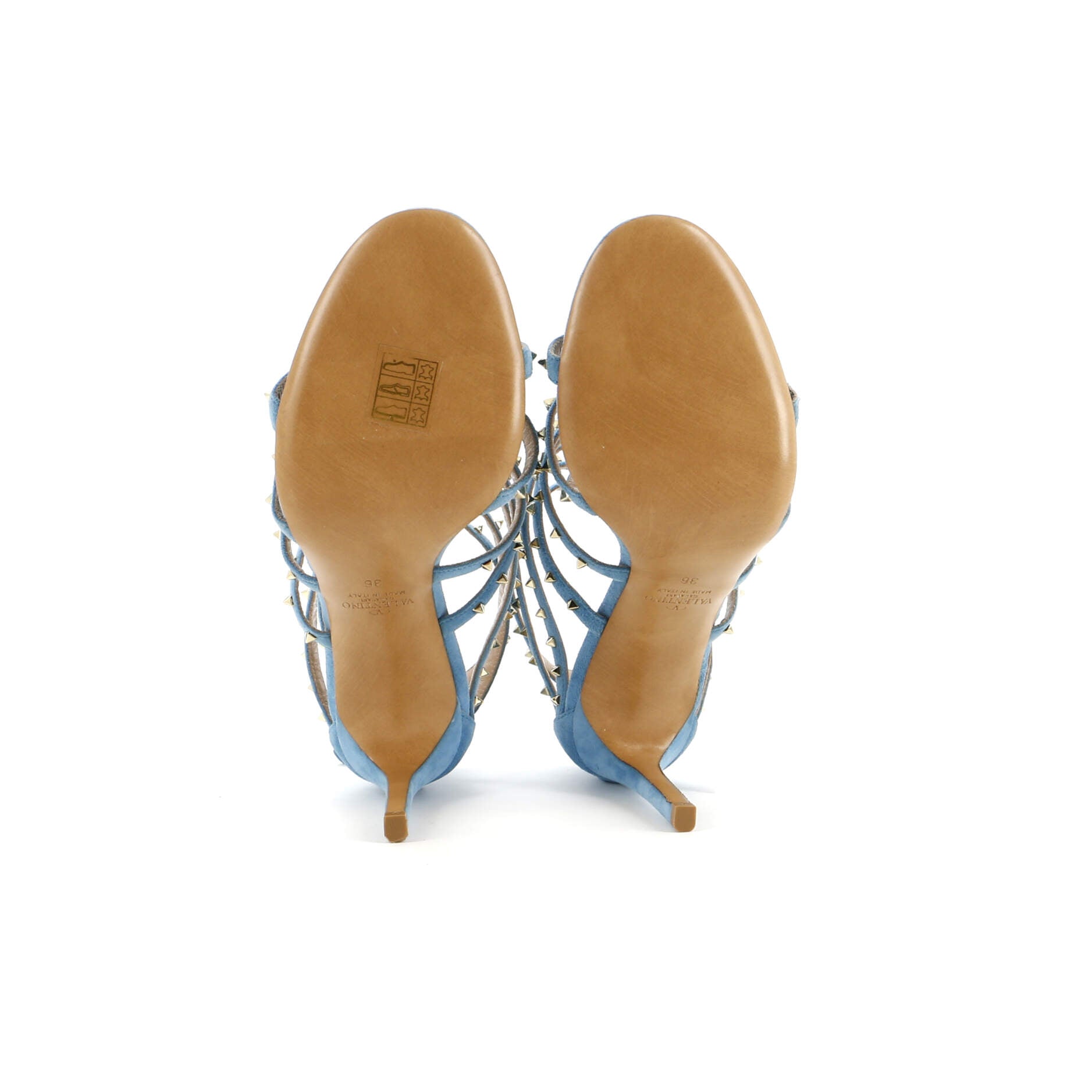 Women's Lovestud Caged Heeled Sandals Suede