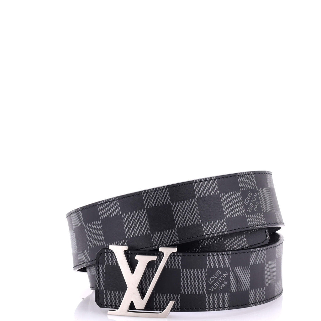 LV Initiales Reversible Belt Damier Graphite and Damier Infini Leather Wide 85