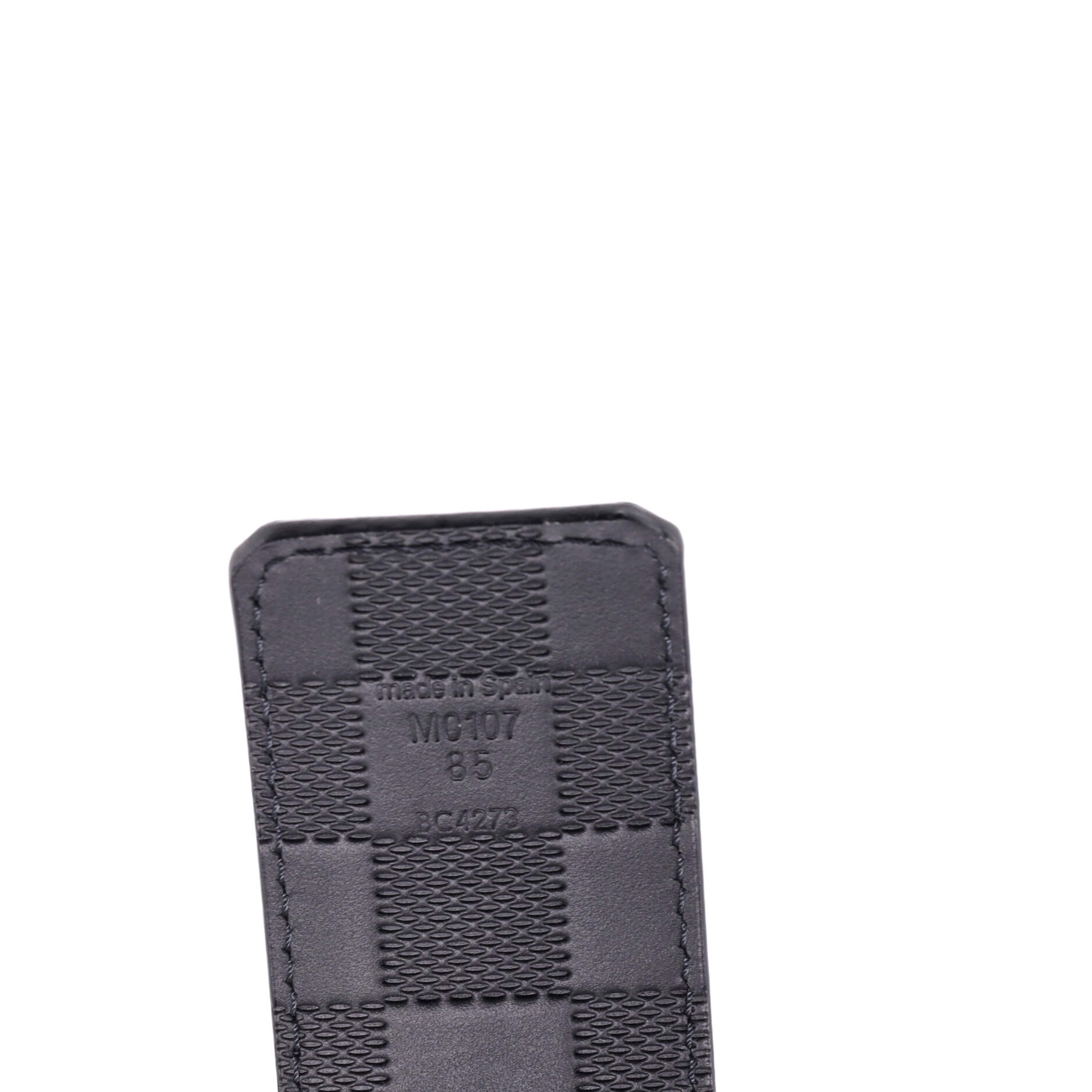 LV Initiales Reversible Belt Damier Graphite and Damier Infini Leather Wide 85