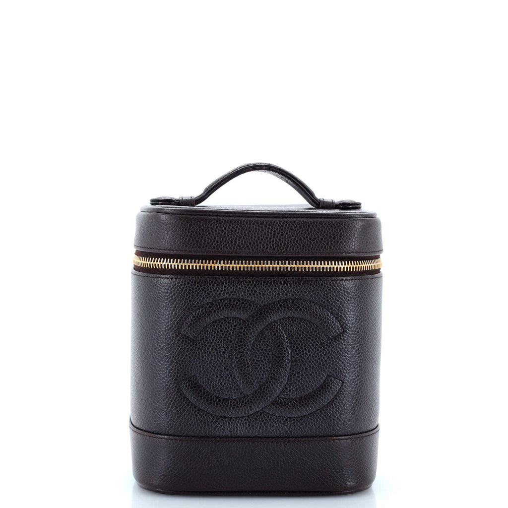 Vintage Timeless Cosmetic Case Caviar Tall
