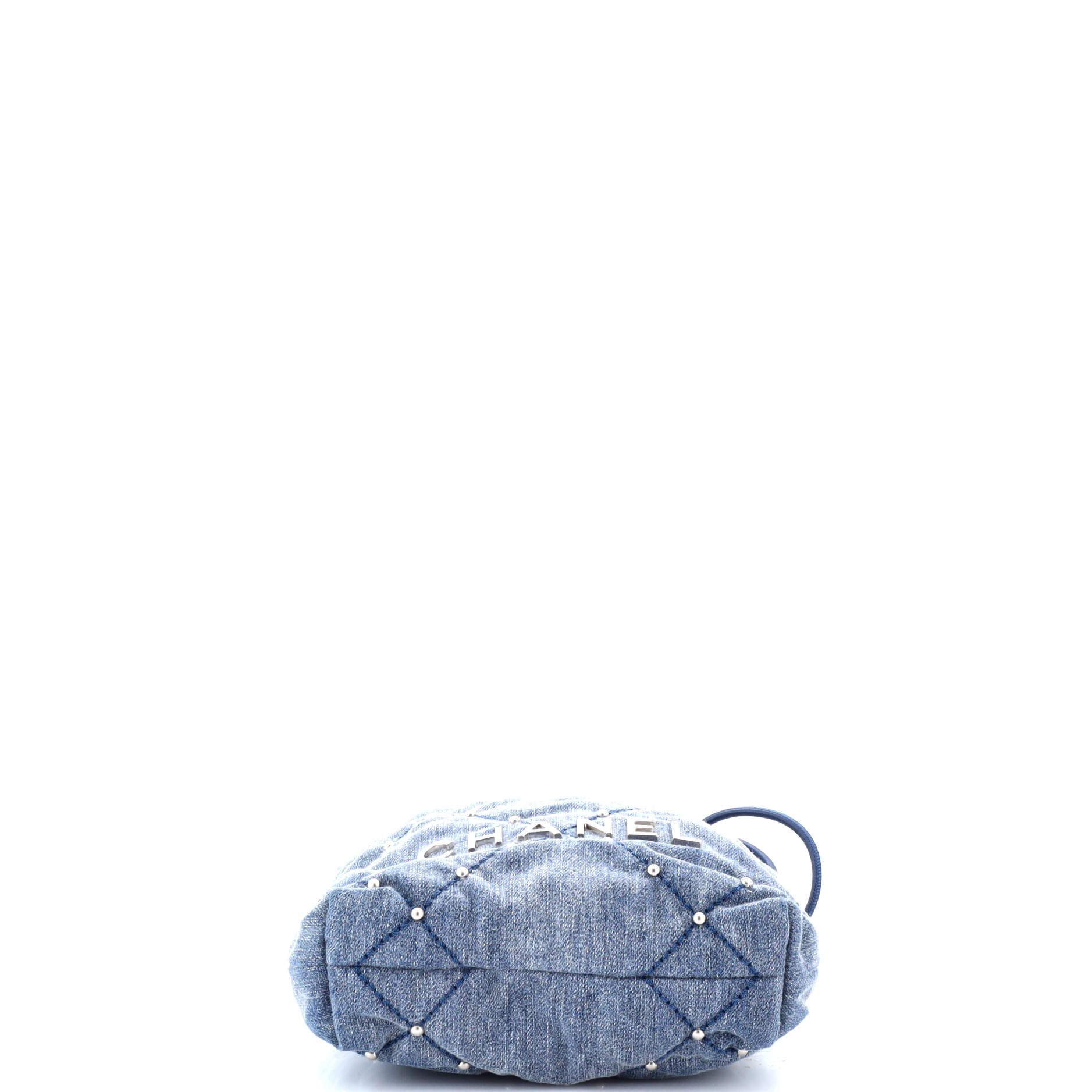 22 Chain Hobo Quilted Studded Denim Mini