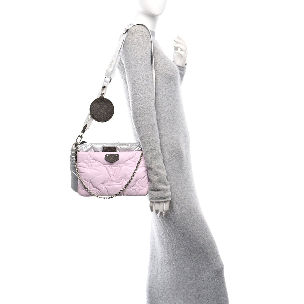Econyl Monogram Pillow Maxi Multi Pochette Accessories Silver Pale Pink
