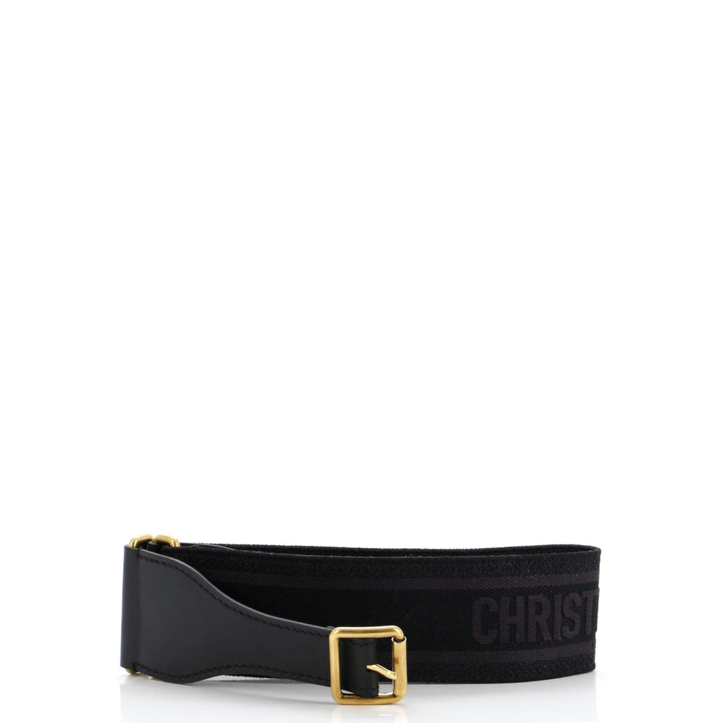 Logo Belt Embroidered Canvas Extra Wide 75