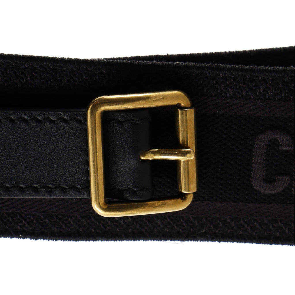 Logo Belt Embroidered Canvas Extra Wide 75