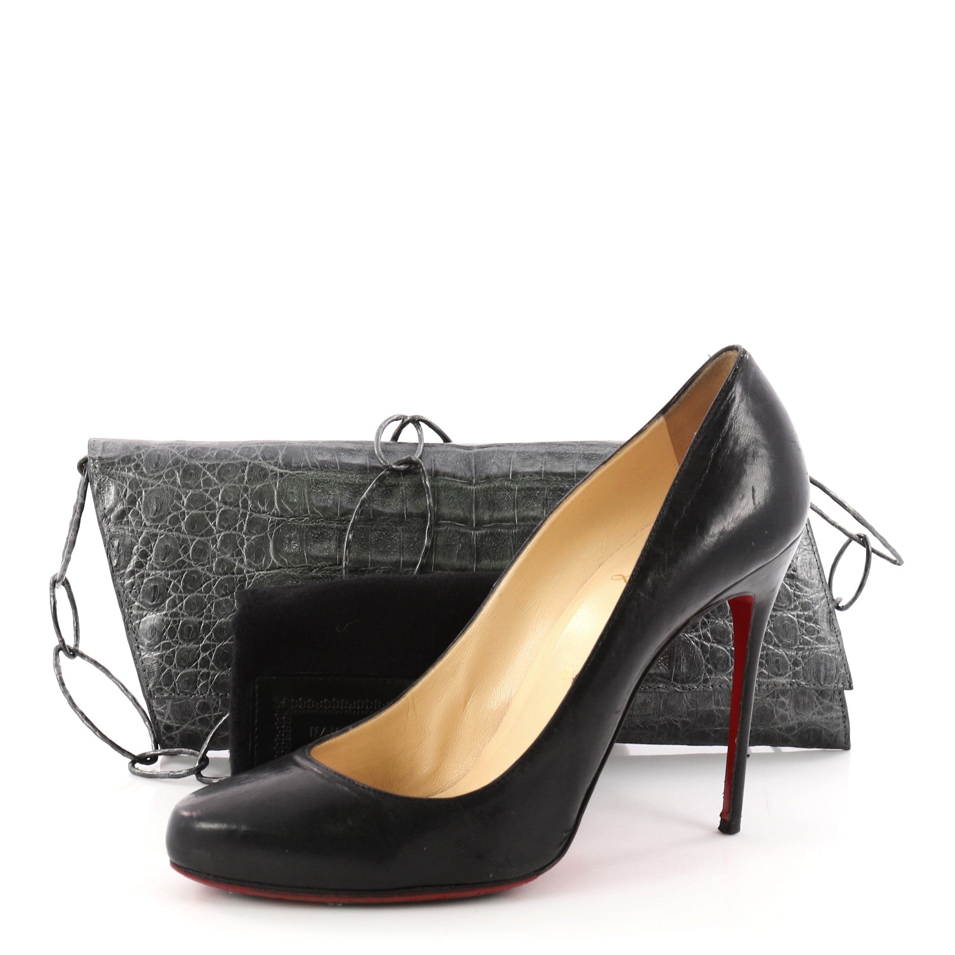 Convertible Ring Clutch Crocodile Medium
