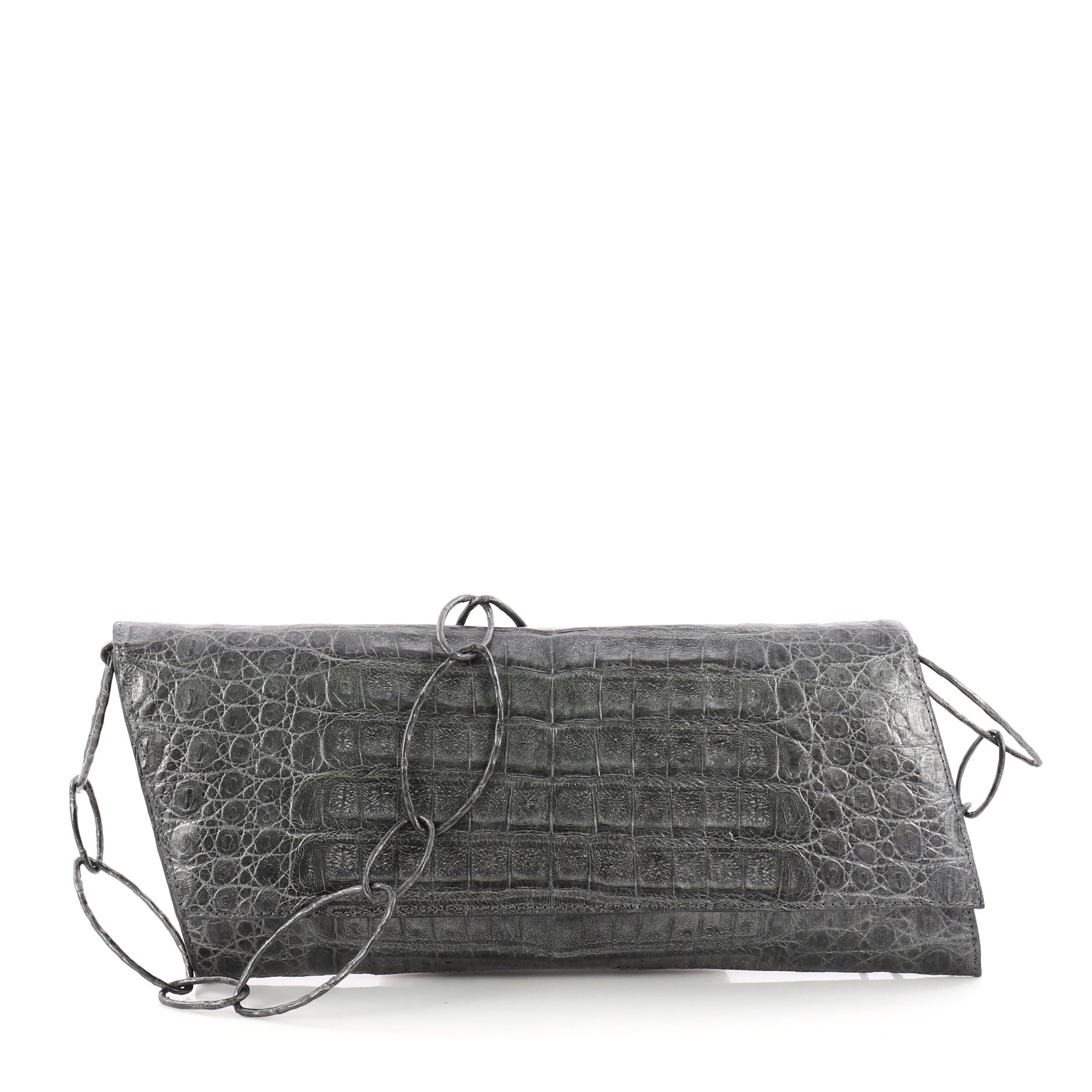 Convertible Ring Clutch Crocodile Medium