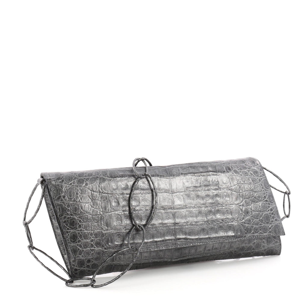 Convertible Ring Clutch Crocodile Medium