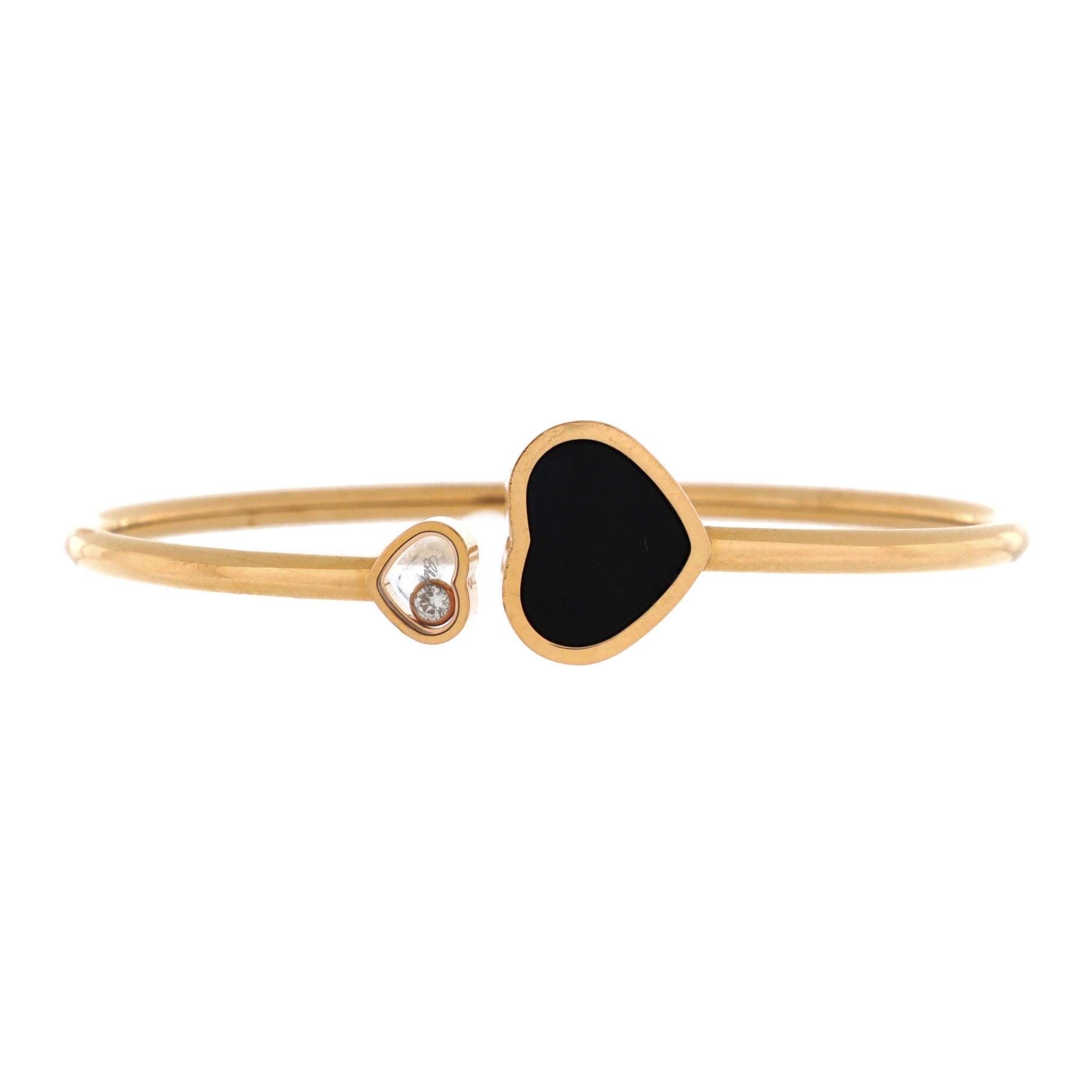 Happy Hearts Bracelet 18K Rose Gold with Onyx and Diamond