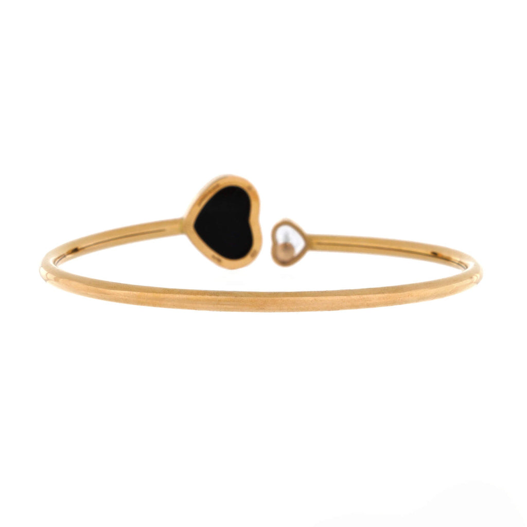 Happy Hearts Bracelet 18K Rose Gold with Onyx and Diamond