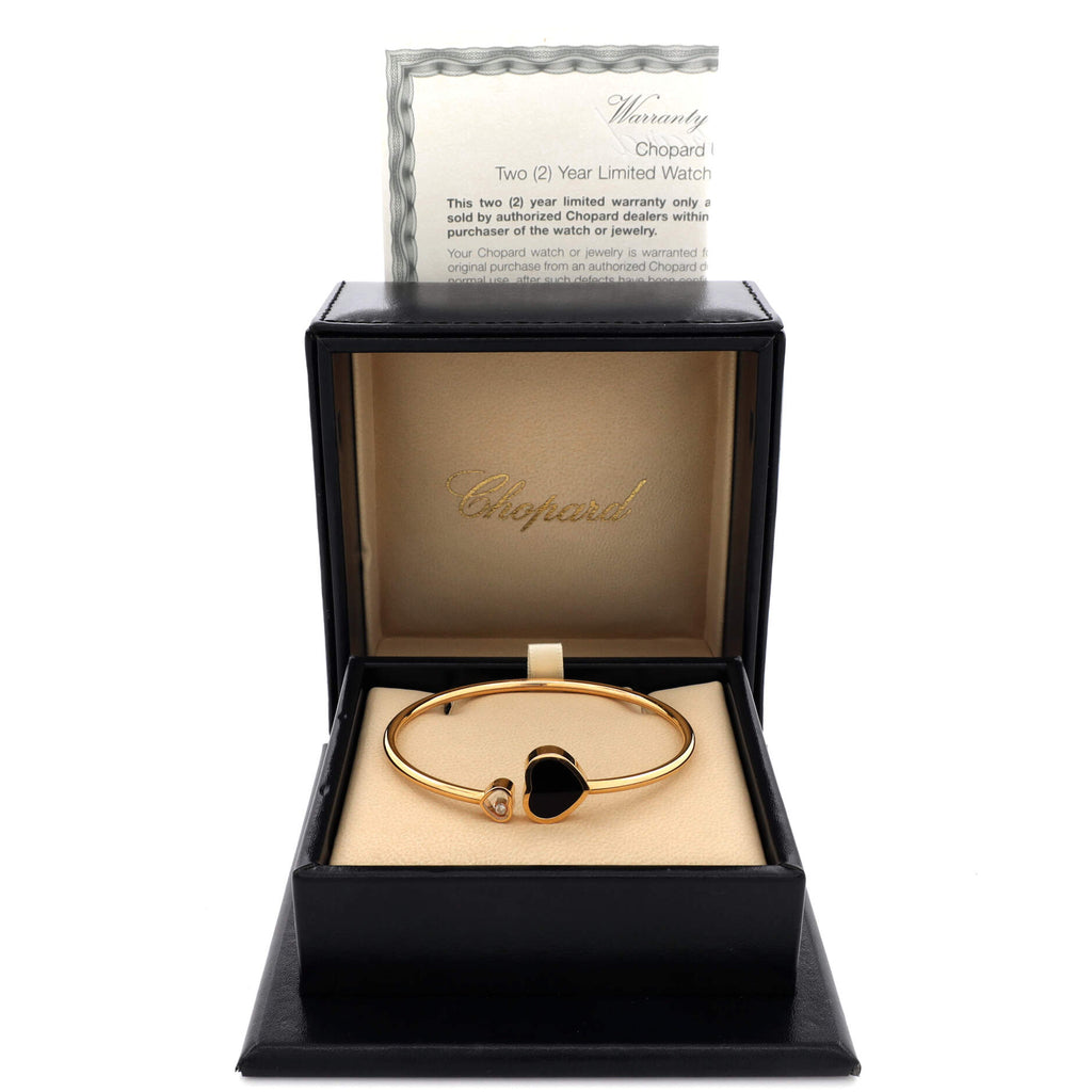 Happy Hearts Bracelet 18K Rose Gold with Onyx and Diamond