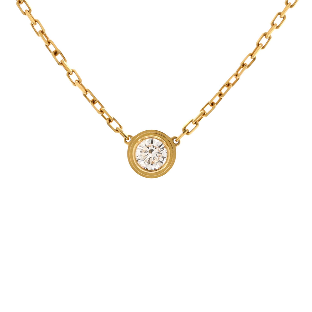 D'Amour Pendant Necklace 18K Yellow Gold with Diamond Large