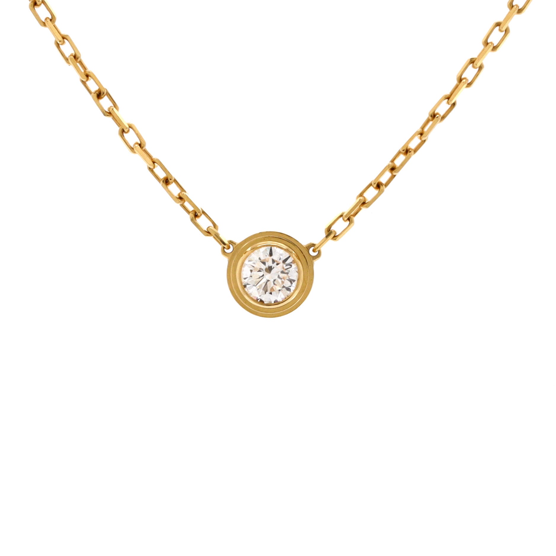 D'Amour Pendant Necklace 18K Yellow Gold with Diamond Large