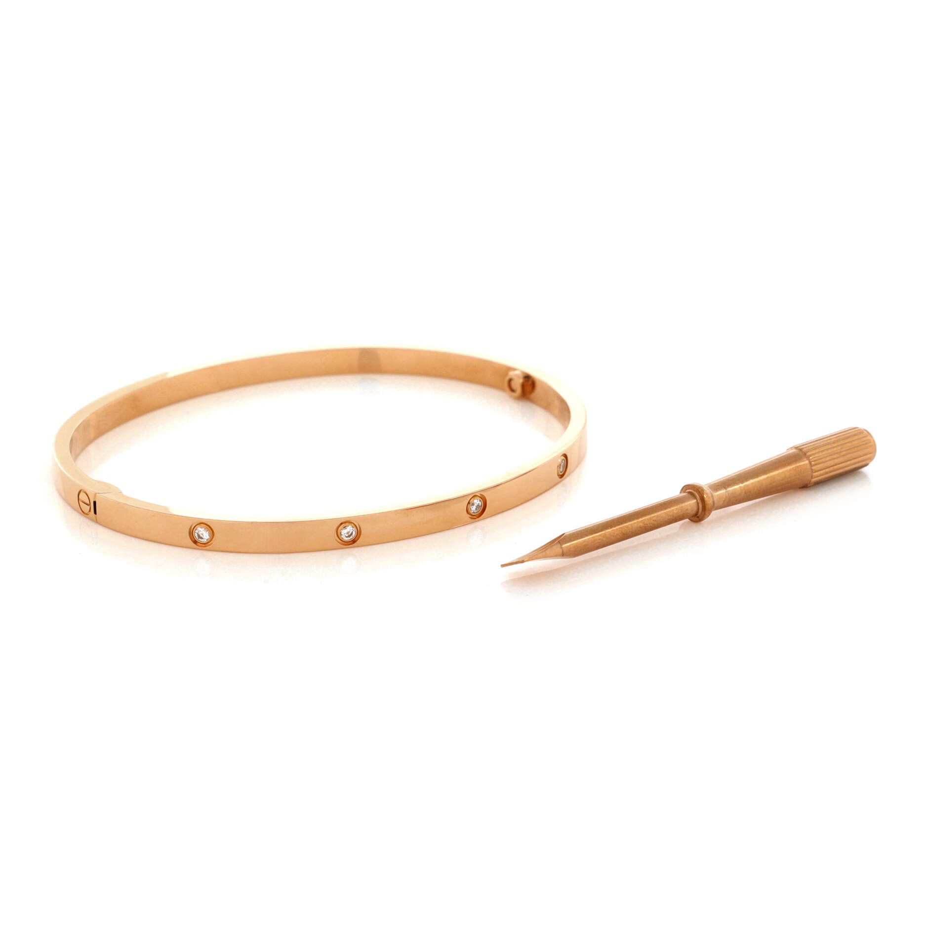 Love 10 Diamond Bracelet 18K Rose Gold with Diamonds Small